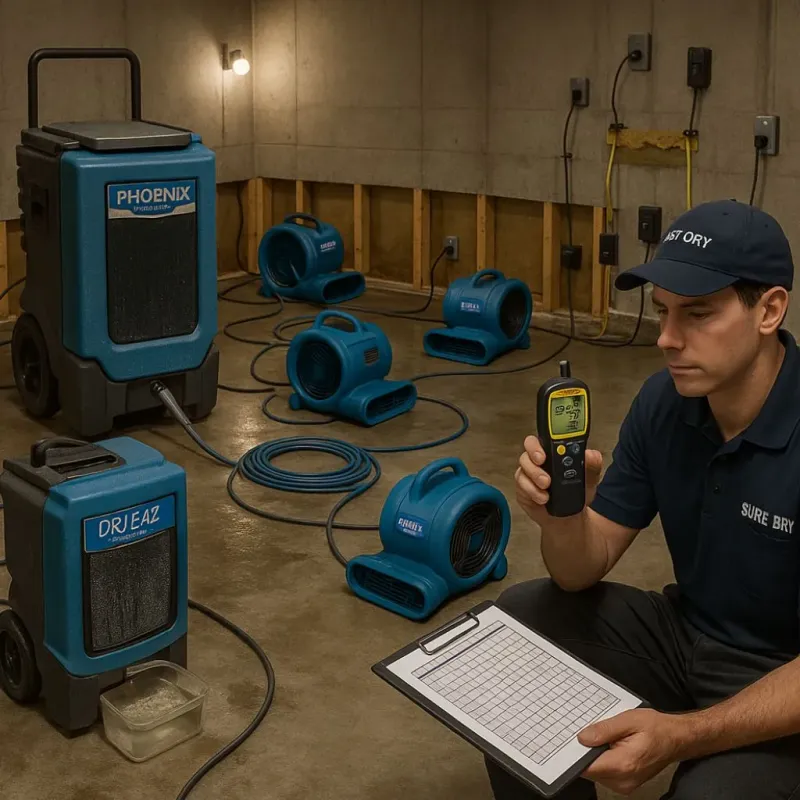 Structural Drying and Dehumidification process in Paris, ME